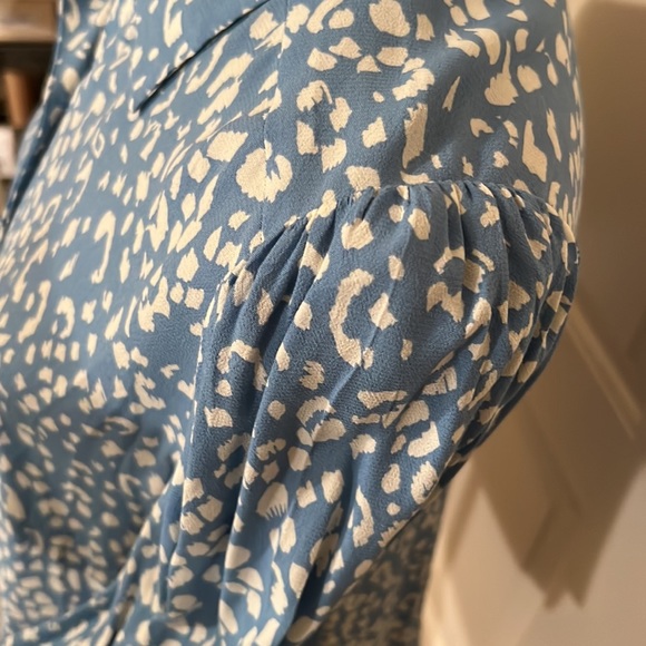 Zara leopard print pleated long sleeve blouse - Picture 6 of 6